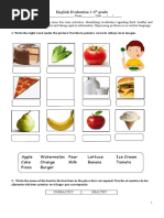 English Evaluation 6th Grade