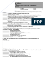 Sample Test Questions - Sy 2019-2020 Filipino