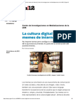 La Cultura Digital de Los Memes de Internet - Centro de Investigaciones en Mediatizaciones de La UNR - Página12