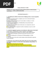 Evaluacion Calificacion 1 Lengua y Literatura 4 Medio