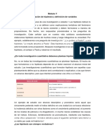 Módulo V, Formulación de Hipotesis y Definición de Variables