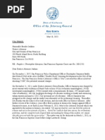 CA DOJ Letter To SFDA People v. Christopher Samayoa