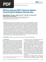 Efficiency-Improved UWB Transparent Antennas Using ITO Ag ITO Multilayer Electrode Films