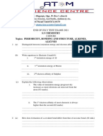 S5 Chemistry End of July Test Exams 2021.