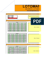 Planilha Lotomania - 18 Pontos Garantido