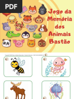 Jogo Da Memória Dos Animais Bastão