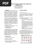 Reconocimiento de Equipos y Riesgos de Trabajo en El Laboratorio PARACTICA #2