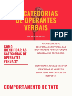 Aula - As Categorias de Operantes Verbais