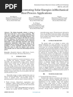 Review of Concentrating Solar Energies InMechanical Heat Process Applications
