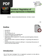 Handout Regulation of Gene Expression in Bacteria