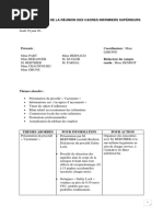 Compte Rendu de La Réunion Des Cadres Infirmiers Supérieurs