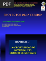 I. La Oportunidad de Inv. - Estudio de Mercado. Proy. de Inv. - 2023