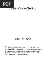 Safety Valve Setting