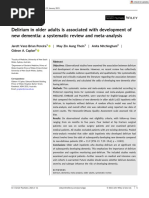 Delirium in Older Adults in Associated With Development of New Dementia