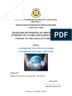 Trabalho Sobre Autoridade Organizacional 