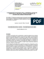 La Integración de Recursos para La Enseñanza: Estudio de Casos para El Análisis Del Trabajo Documental de Docentes Del Ingreso Universitario