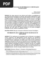 Uso Das Tecnologias de Informação e Comunicação Selson