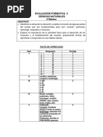 Pauta de Correccion Evaluación Sumativa 2 Ciencias - Abril 2° Año