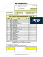 Entrega de Cargo: Detalle de Bienes Propiedad de Industrial Support Company SPA