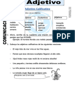 Ficha de El Adjetivo para Segundo de Primaria