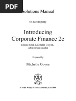 Solutions Manual: Introducing Corporate Finance 2e