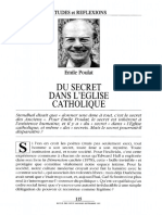 Du Secret Dans L'Eglise Catholique: Poulat