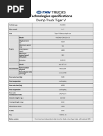 Technologies Specifications: Dump Truck Tiger V