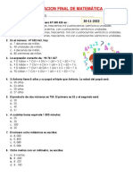 Prueba Final de Matemática