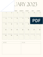 Simple and Minimal Monthly Printable Planner 2023 Calendar