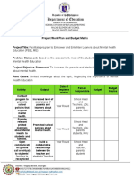 Project Work Plan and Budget Matrix