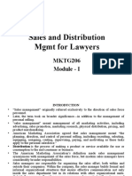 Module - 1 Sales and Distribution MGMT For LAWYERS