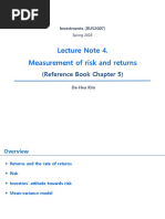 LectureNote4 - Measurement of Risk and Returns