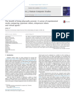 The Benefit of Being Physically Present A Survey of Experimental Works Comparing Copresent Robots, Telepresent Robots and Virtual Agents