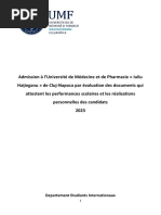 Methodologie Dadmission - 2023 - Candidats Internationaux - UMP Iuliu Hatieganu Cluj-Napoca 1