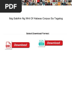 Ibig Sabihin NG Writ of Habeas Corpus Sa Tagalog