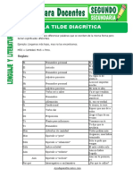 Tilde Diacritica para Segundo de Secundaria