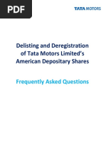 Frequently Asked Questions Delisting and Deregistration of American Depository Shares