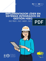 Implementador Líder en Sistemas Integrados de Gestión Hseq Iso 9001, Iso 14001, Iso 45001