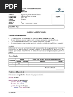 1814 Algoritmos y Estructura de Datos Seccion 01 CL2 Apellido1 Apellido2 Nombres