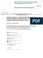 Análisis de Género y Cambio Institucional en El Mundo Académico: Evaluación de La Utilidad de Los Enfoques Institucionalistas Feministas