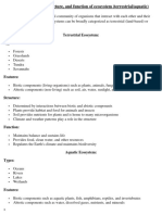 Types, Features, Structure, and Function of Ecosystem (Terrestrial/aquatic)