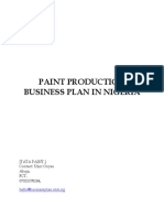 Paint Production Business Plan in Nigeria