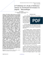 Development and Validation of A Scale of Influence of Cotton Associations On Territorial Governance in Nampula - Mozambique