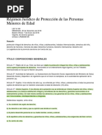 Ley 9139-19. Régimen Jurídico de Protección de Las Personas Menores de Edad