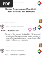 Gender Awareness and Sensitivity: Basic Concepts and Principles