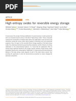 1 - High Entropy Oxides For Reversible Energy Storage