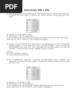 Exercícios TIR VPL