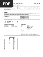 Product Data Sheet OK 76.18: E 'Manual Metal-Arc Welding' ESAB Perstorp AB Sweden