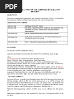 File Organization For The Software Evaluation Process