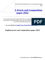 (Solved) PMS Punjab English Precis and Composition Paper 2022